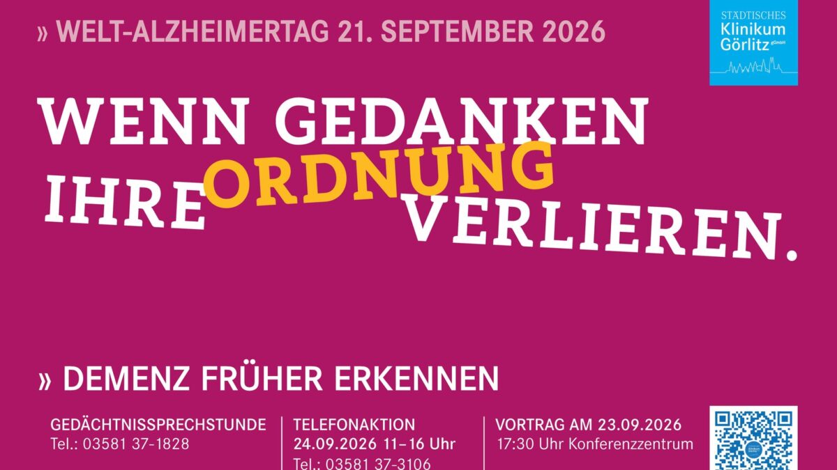 Klinikum Görlitz: Vortrag und Telefonaktion zur Demenz